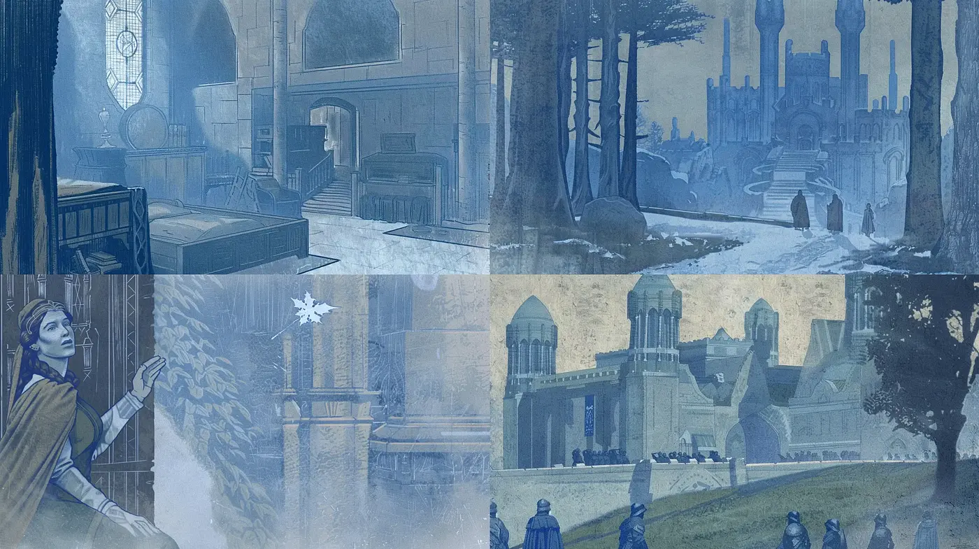 Ethereal Azure Dreamscape: A Unifying Serenade of Blue Tones in Fantasy Realism - Midjourney sref style