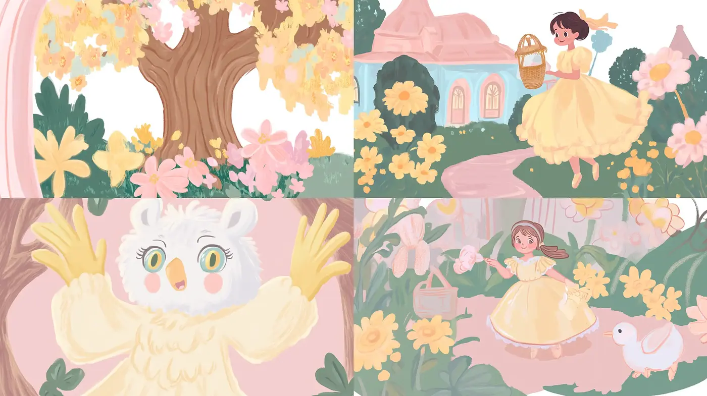 Enchanting Pastel Dreamscape with Whimsical Flourishes - Midjourney sref style