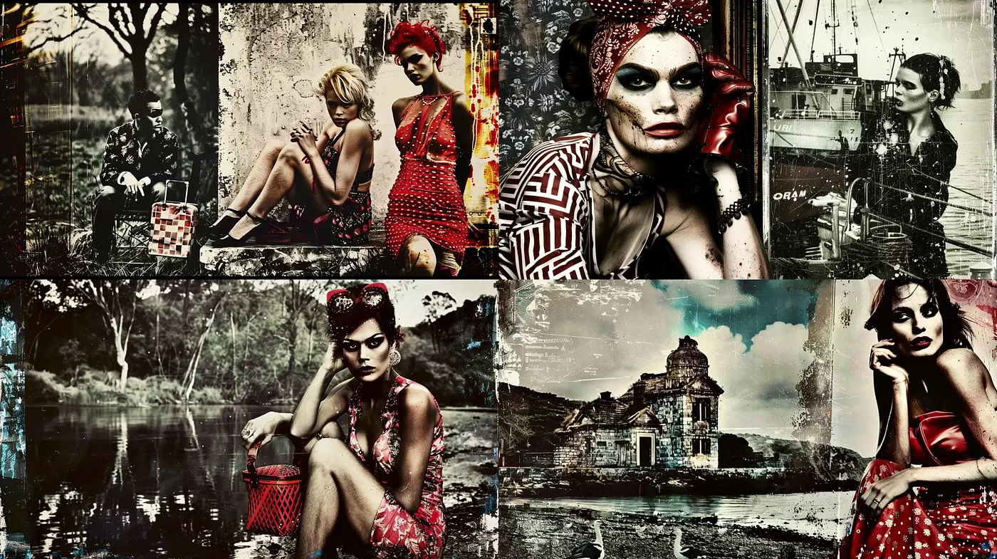 Gritty Textured Nostalgia: A Confluence of Weathered Elegance and Stark Realism - Midjourney sref style