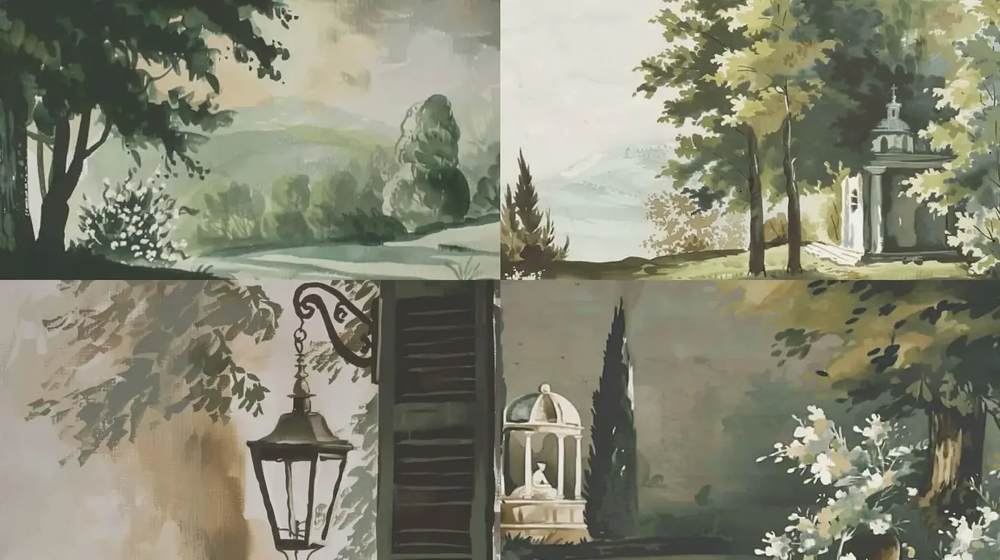 Classic pastoral scenes with a whimsical touch - Midjourney sref style