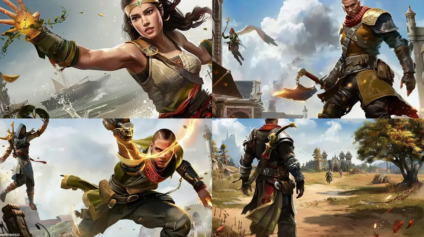 Dynamic Brushstrokes in Epic Adventure Illustrations - Midjourney sref style