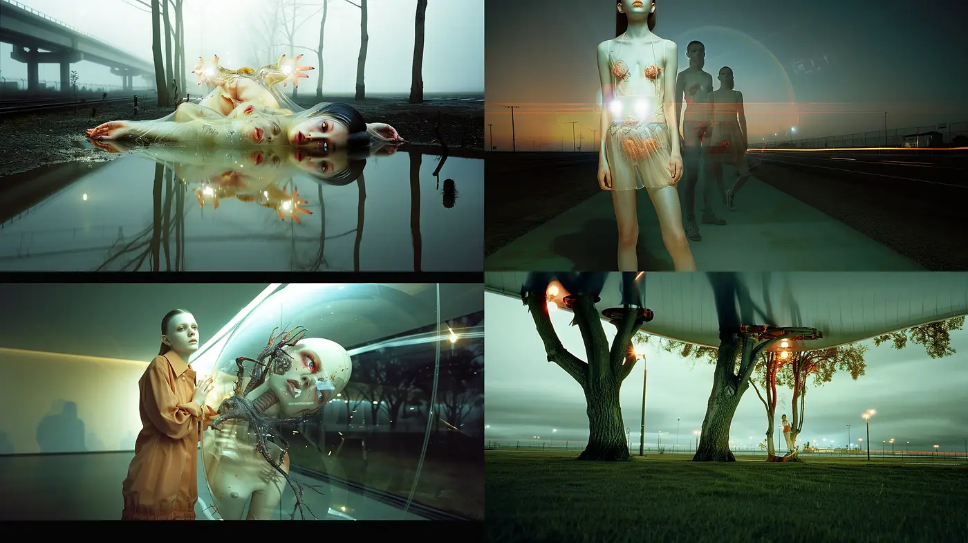 Surreal Sci-fi Tableau with Ethereal Overtones - Midjourney sref style
