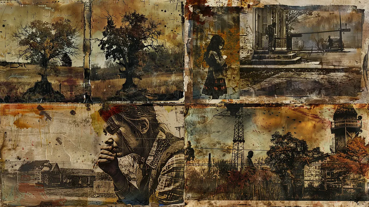Decaying Elegance: A Fusion of Grunge and Nostalgia in Artistic Expression - Midjourney sref style