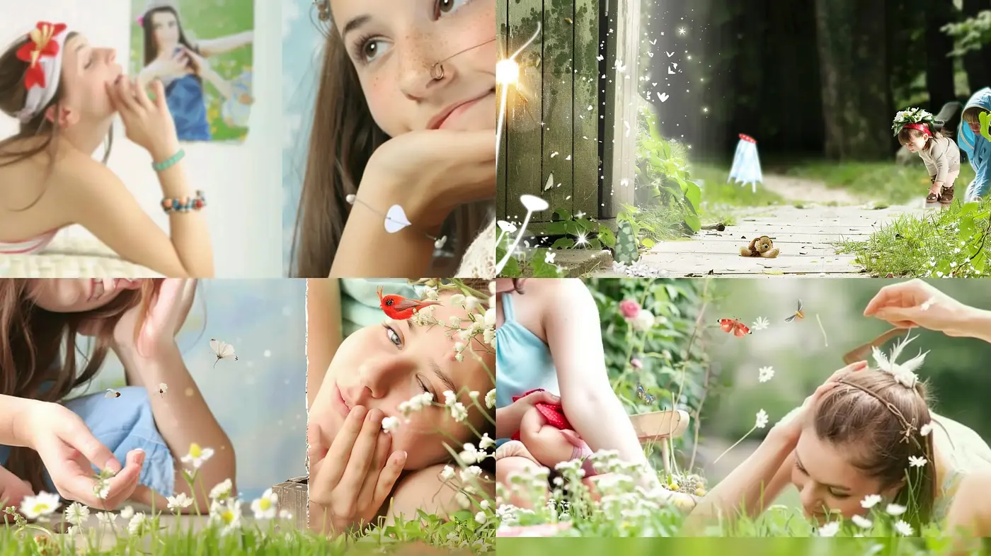 Serenely Whimsical Portrayals in Verdant Hues - Midjourney sref style