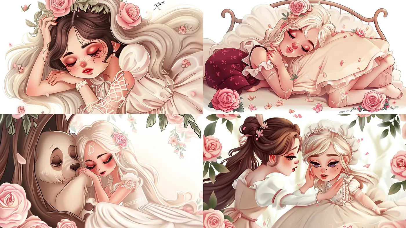 Dreamlike Rose-Tinted Whimsy with Soft Contours and Surrealist Overtones - Midjourney sref style