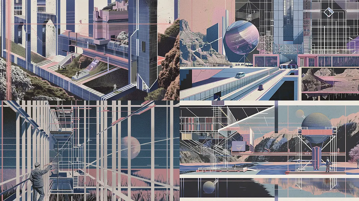 Retro-Futuristic Synthwave Dreamscape - Midjourney sref style