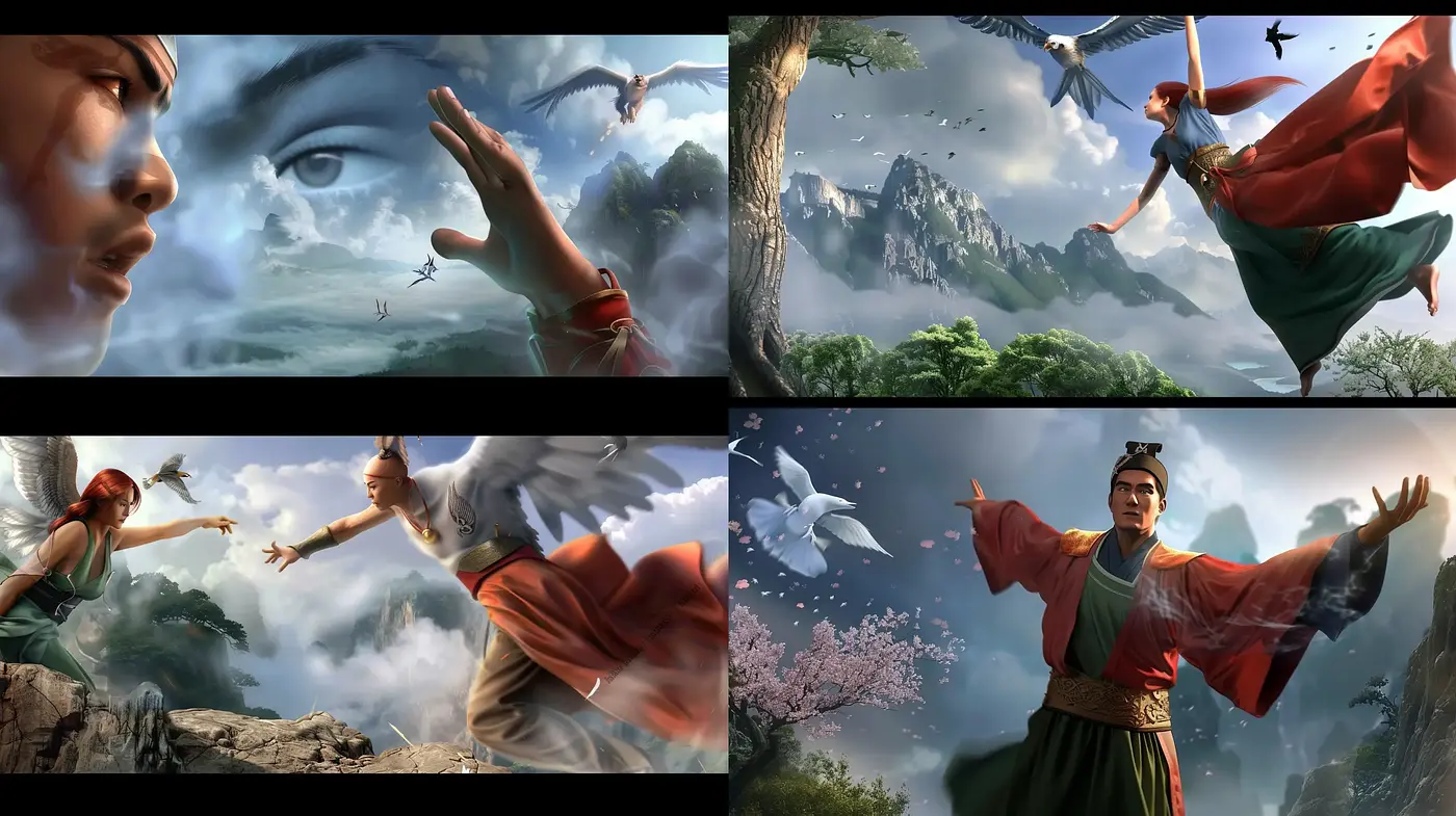 Ethereal Mountain Vistas: Dreamlike Fusion of Nature and Myth - Midjourney sref style
