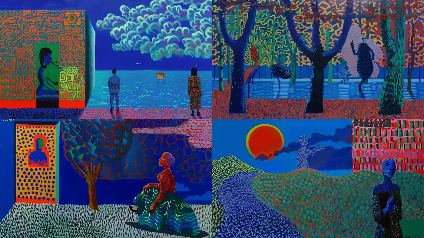 Luminous Chromatic Visions in Post-Impressionist Patterns - Midjourney sref style