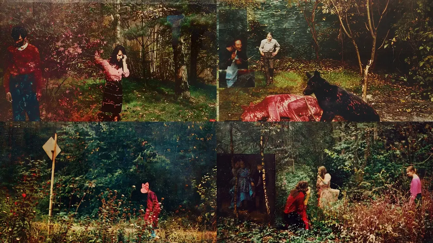 Exploration of Surrealism with an Ethereal Touch in Nature Settings - Midjourney sref style