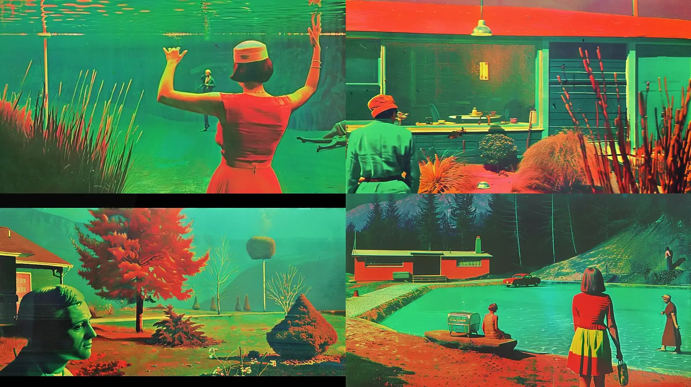 Cinematic Tableaux with Surreal Overtones - Midjourney sref style