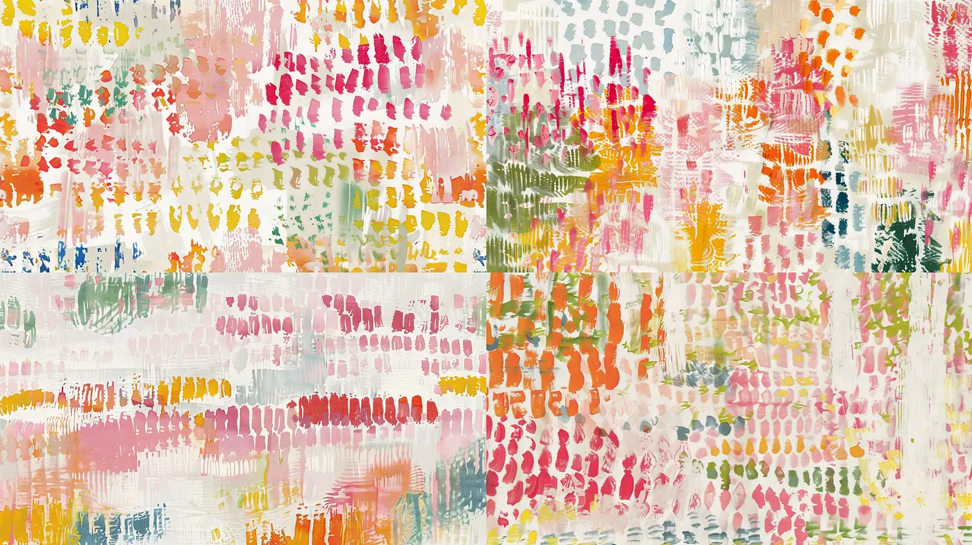 Abstract Textural Harmony: A Dance of Color and Impressionistic Strokes - Midjourney sref style