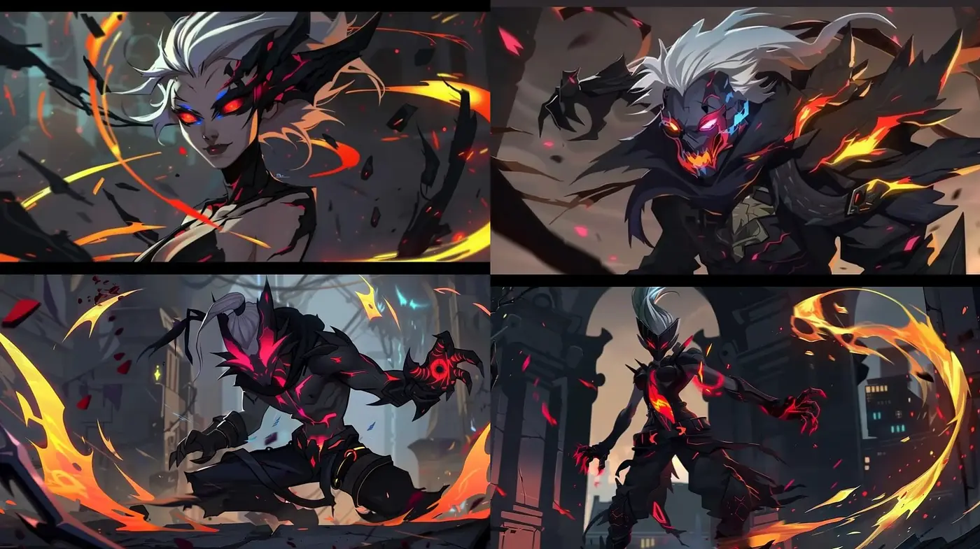 Dynamic Eclipsing Flames: Kinetic Anime-Inspired Visions - Midjourney sref style