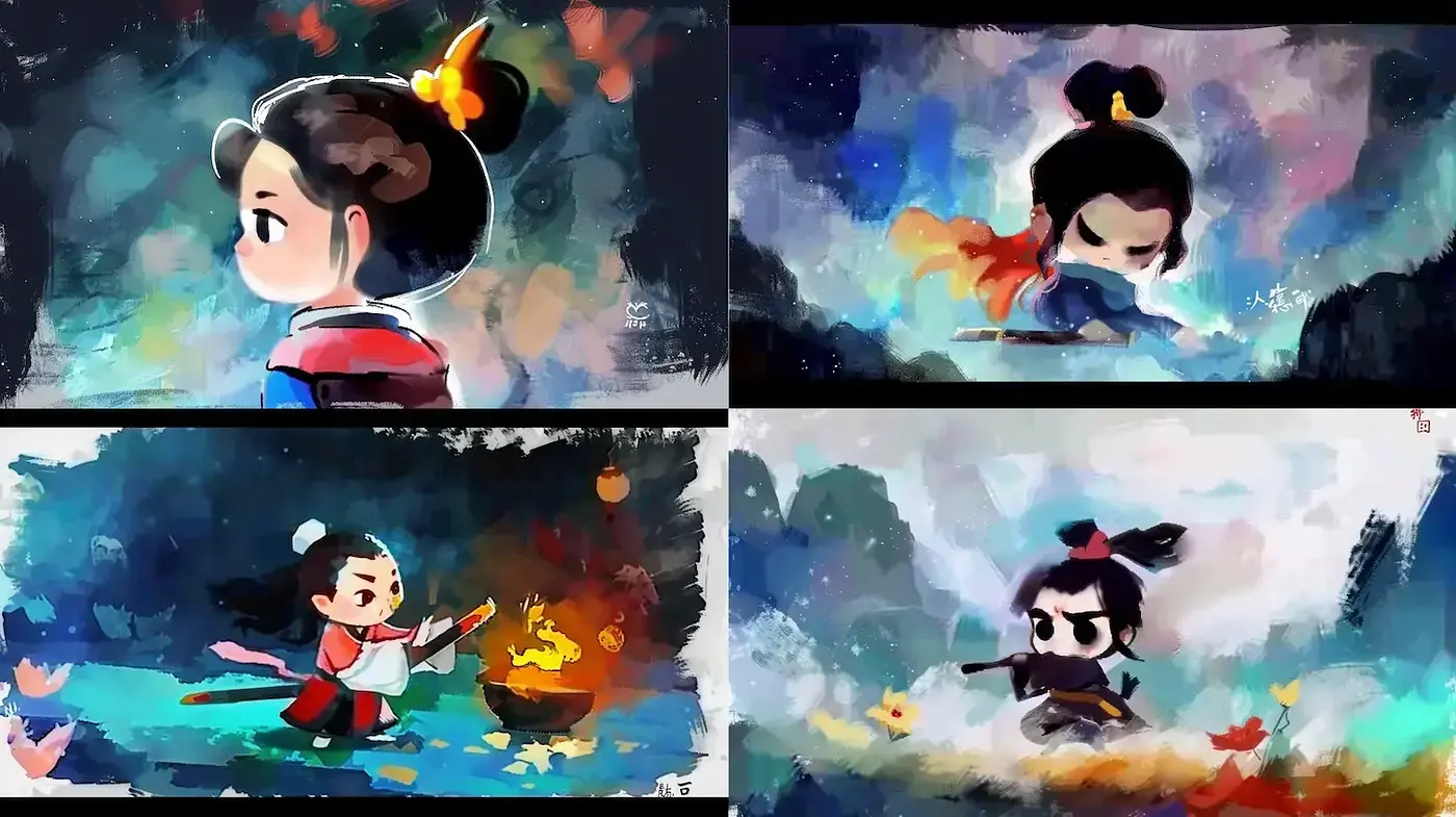 Whimsical and Vibrant Illustrations with a Playful Atmosphere - Midjourney sref style