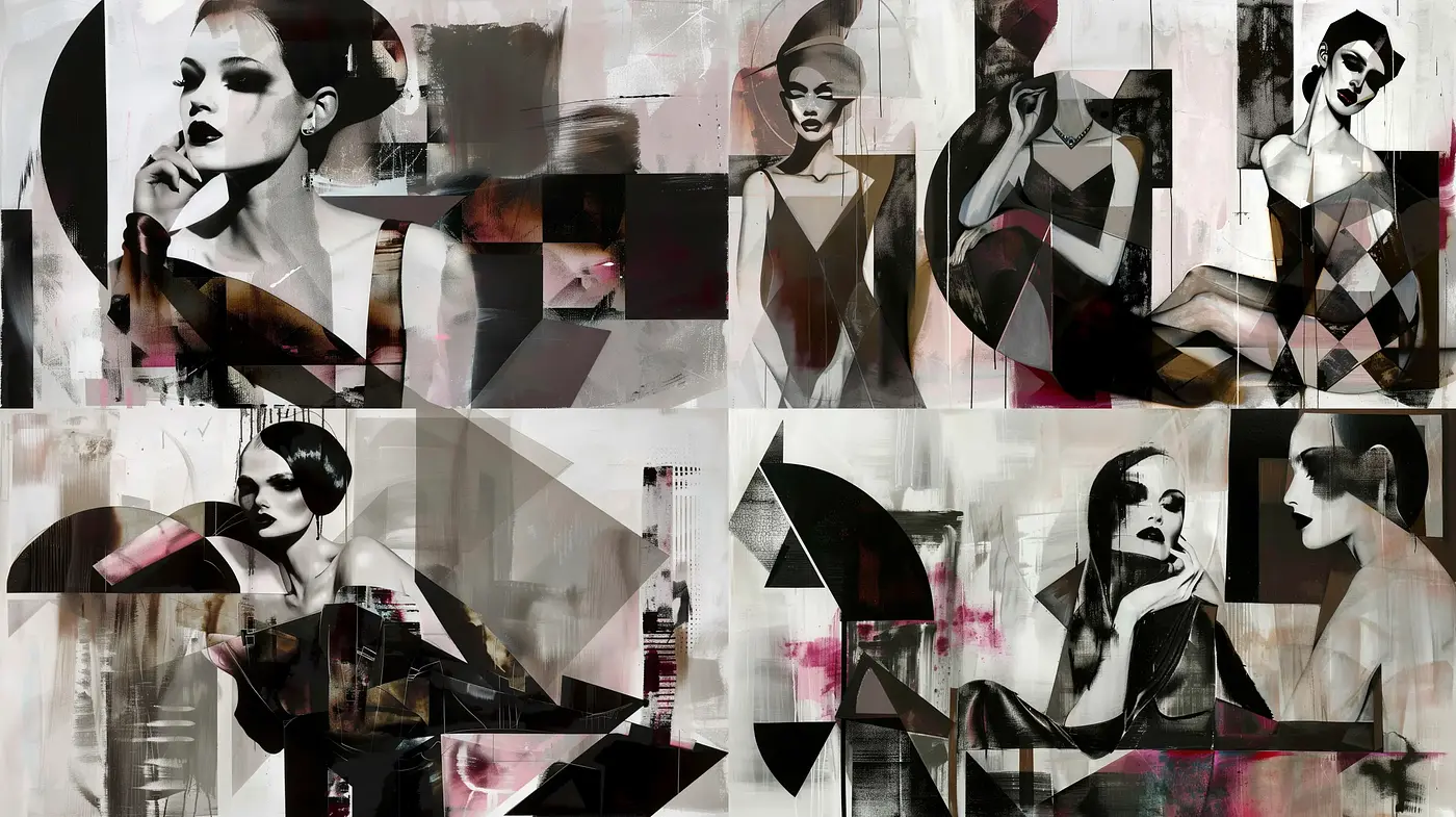 Abstract Geometric Portraiture with Expressionist Undertones - Midjourney sref style