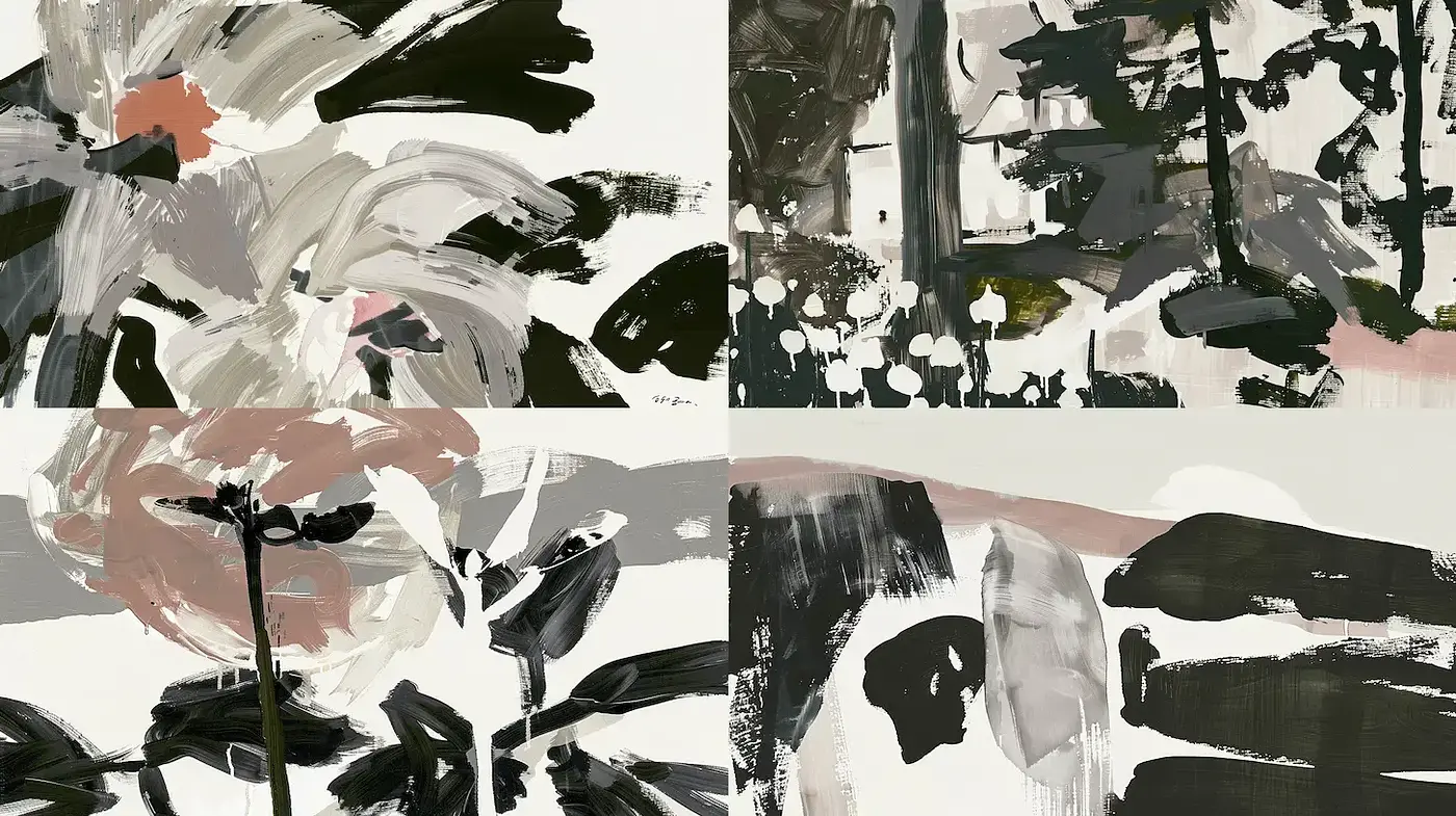 Abstract Expressionism with a Touch of Naturalism - Midjourney sref style