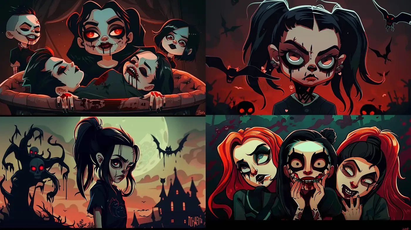 Gothic Comic Artistry with a Modern Twist - Midjourney sref style