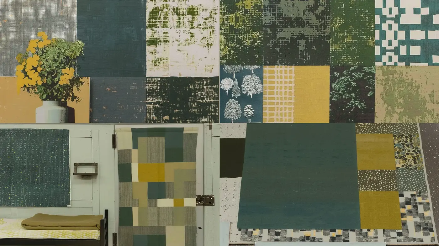 Contemporary Collage of Textural Abstraction and Earthy Tones - Midjourney sref style