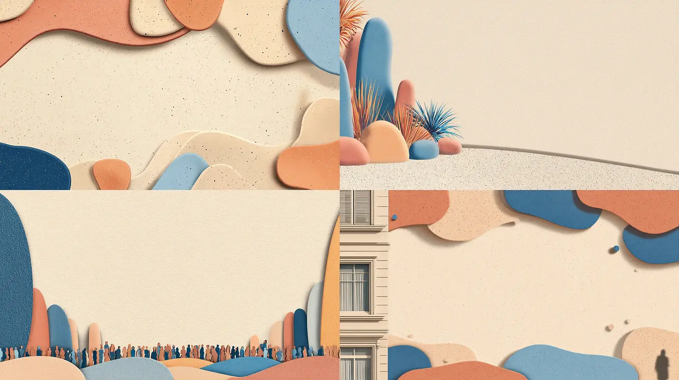 Contemporary abstract art with a playful and serene vibe - Midjourney sref style