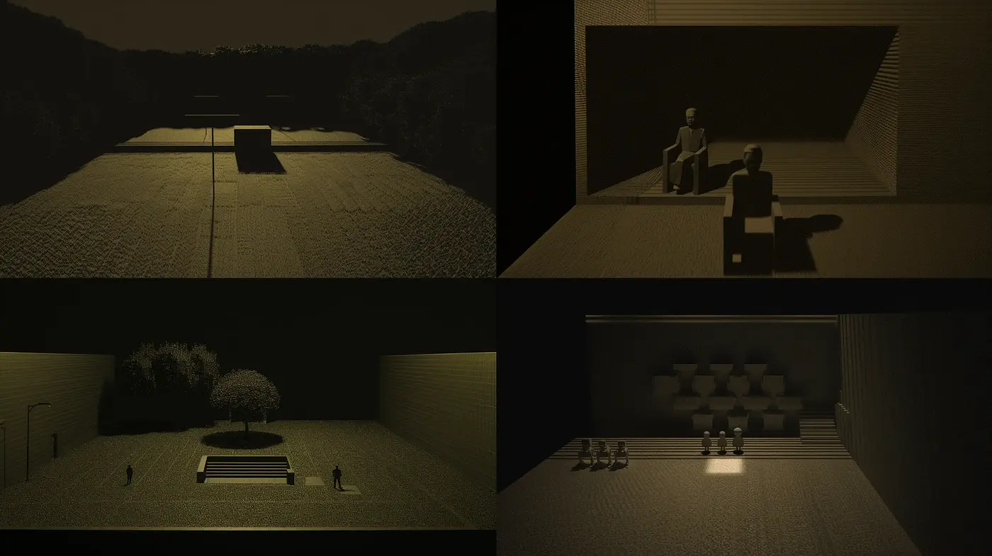 Monochromatic Nocturnal Serenity: A Consistent Exercise in Understated Elegance - Midjourney sref style