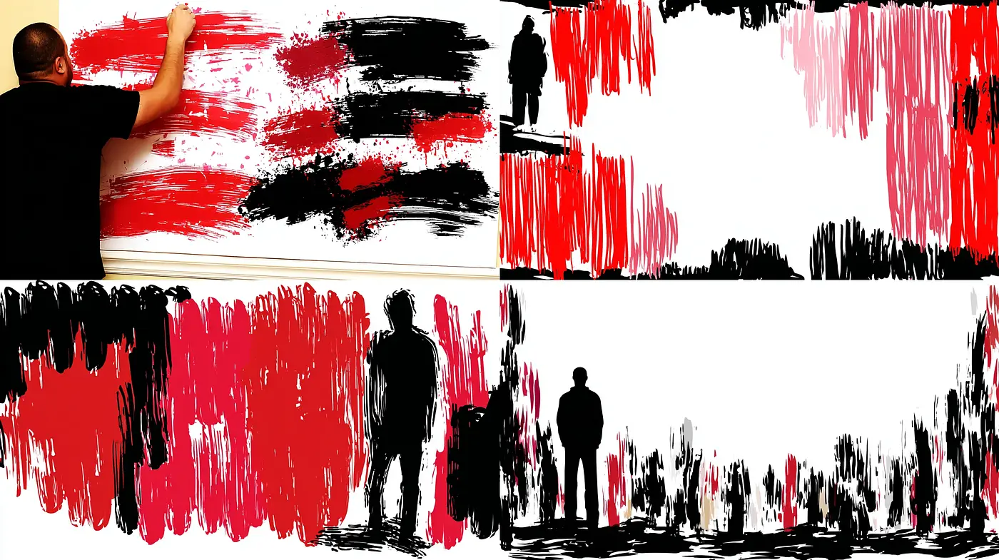 Dynamic Abstract Expressionism with Urban Influence - Midjourney sref style