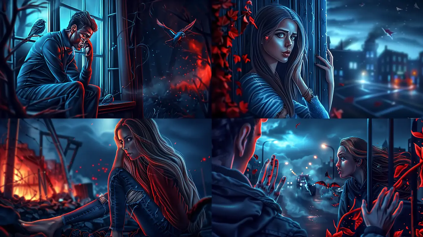 Nocturnal Hues of a Cinematic Dreamscape - Midjourney sref style