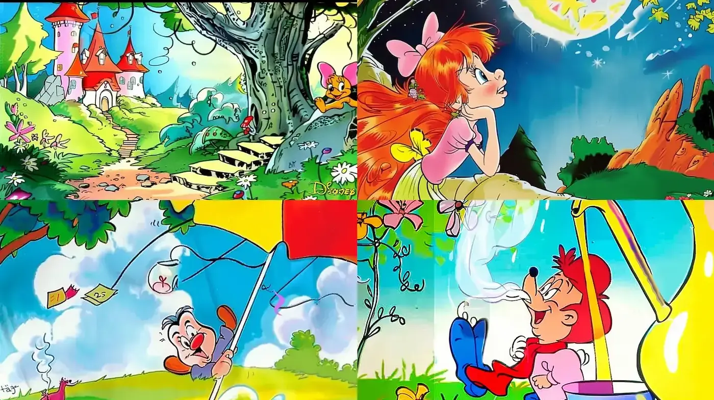 Enchanting Storybook Charm: A Vivid Homage to Classic Animation - Midjourney sref style