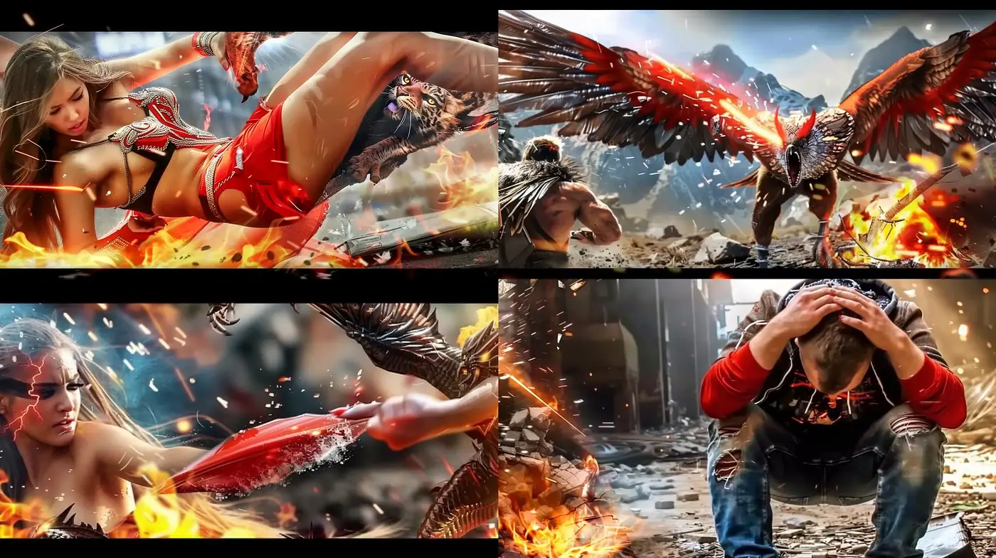Dynamic Cinematic Expression of Intensity and Transformation - Midjourney sref style