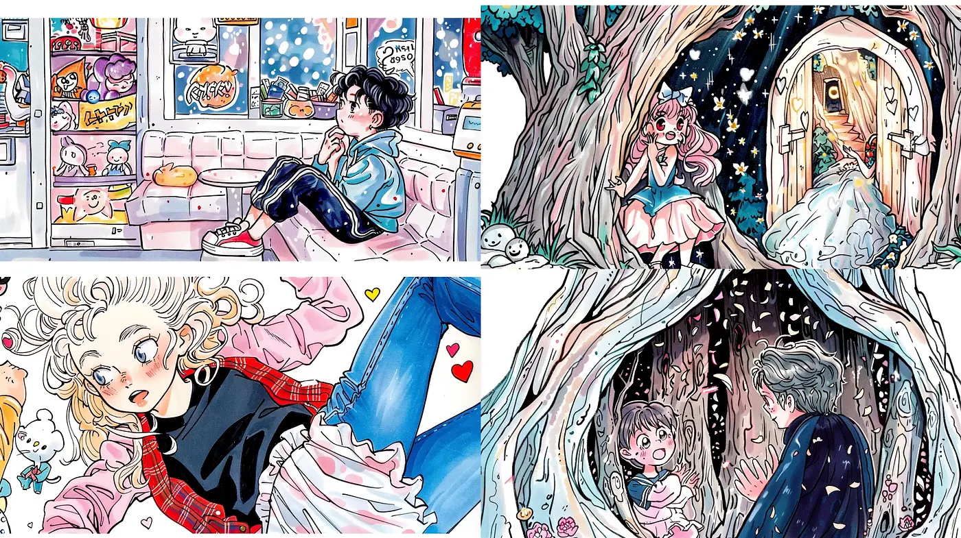 Enchanted Watercolor Dreams: A Whimsical Fusion of Fantasy and Reality - Midjourney sref style