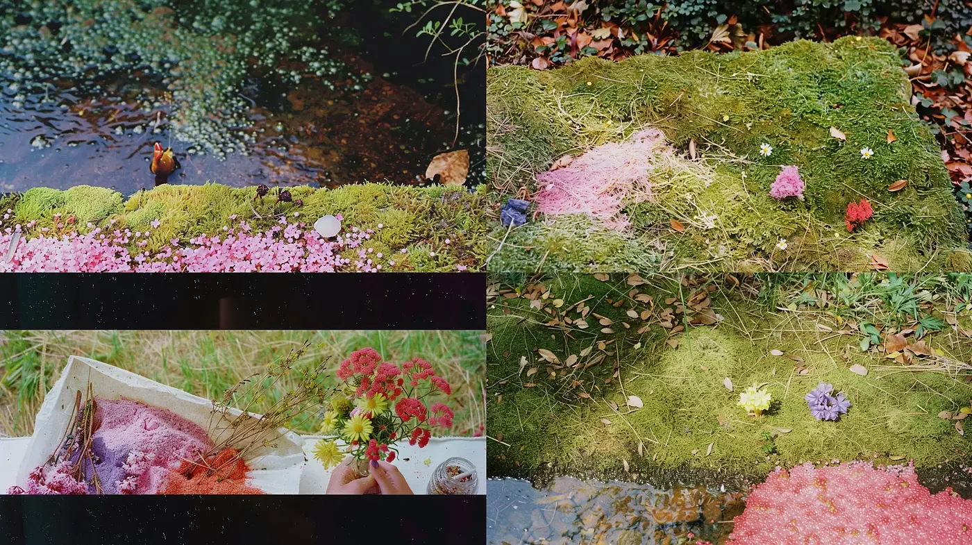 Ethereal Nature's Palette: A Symbiosis of Vibrant and Muted Tones - Midjourney sref style