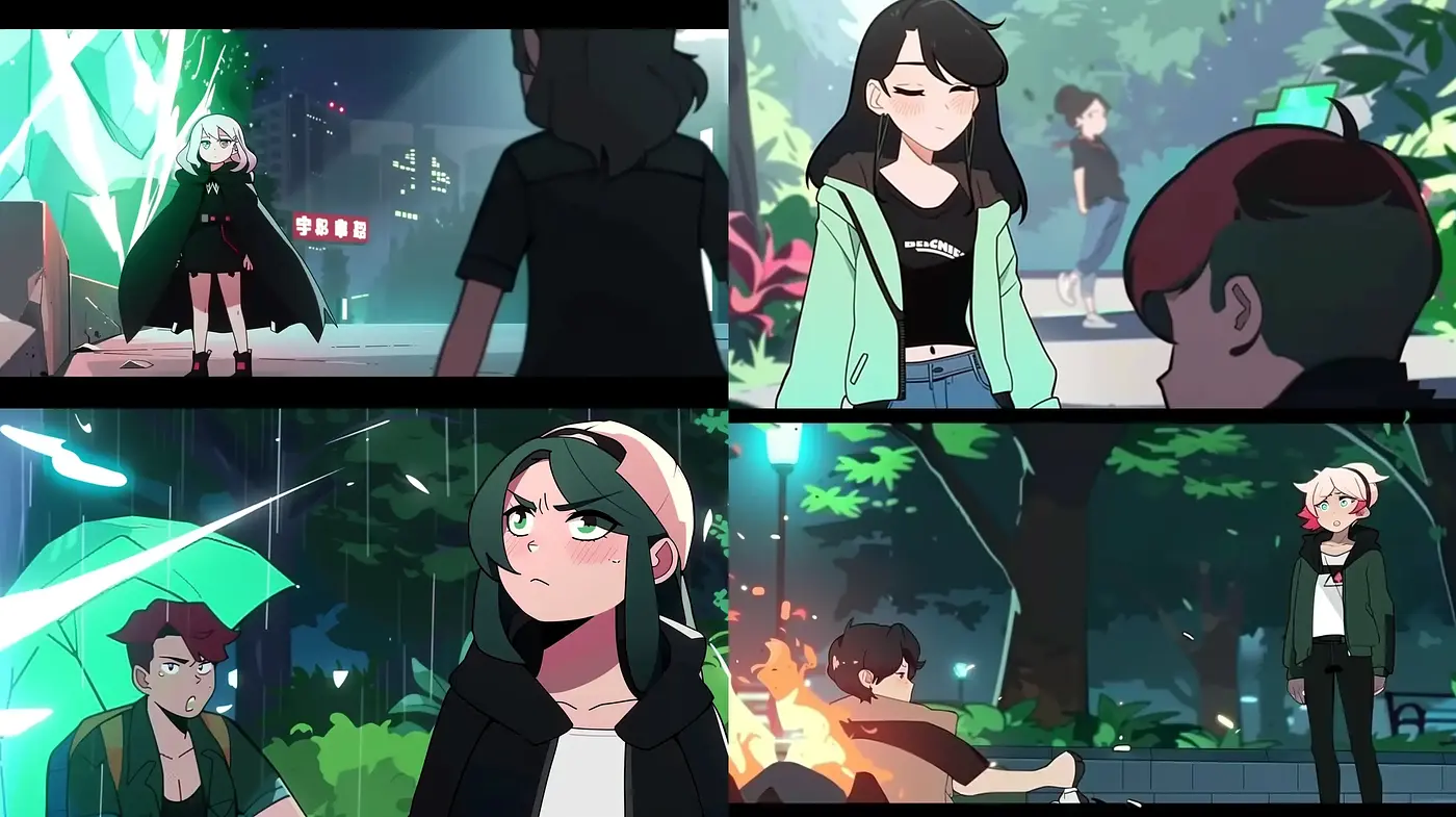 Luminous Urban Serenity in Anime-Inspired Digital Art - Midjourney sref style