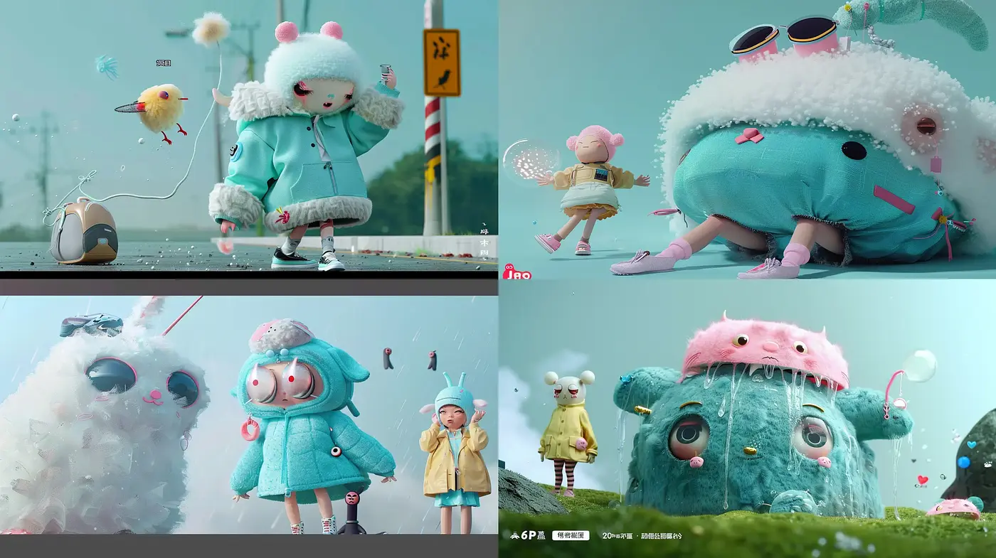 Whimsical Pastel Dreamscape in a Surreal Childlike Universe - Midjourney sref style