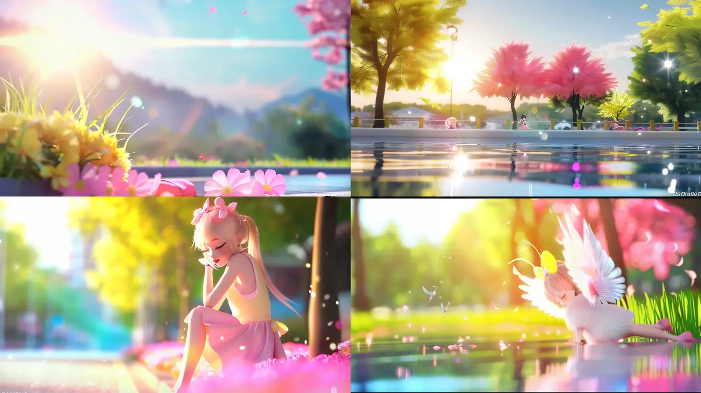 Luminous Dreamscape: A Fusion of Vivid Anime Aesthetics and Radiant Impressionistic Vibrancy - Midjourney sref style