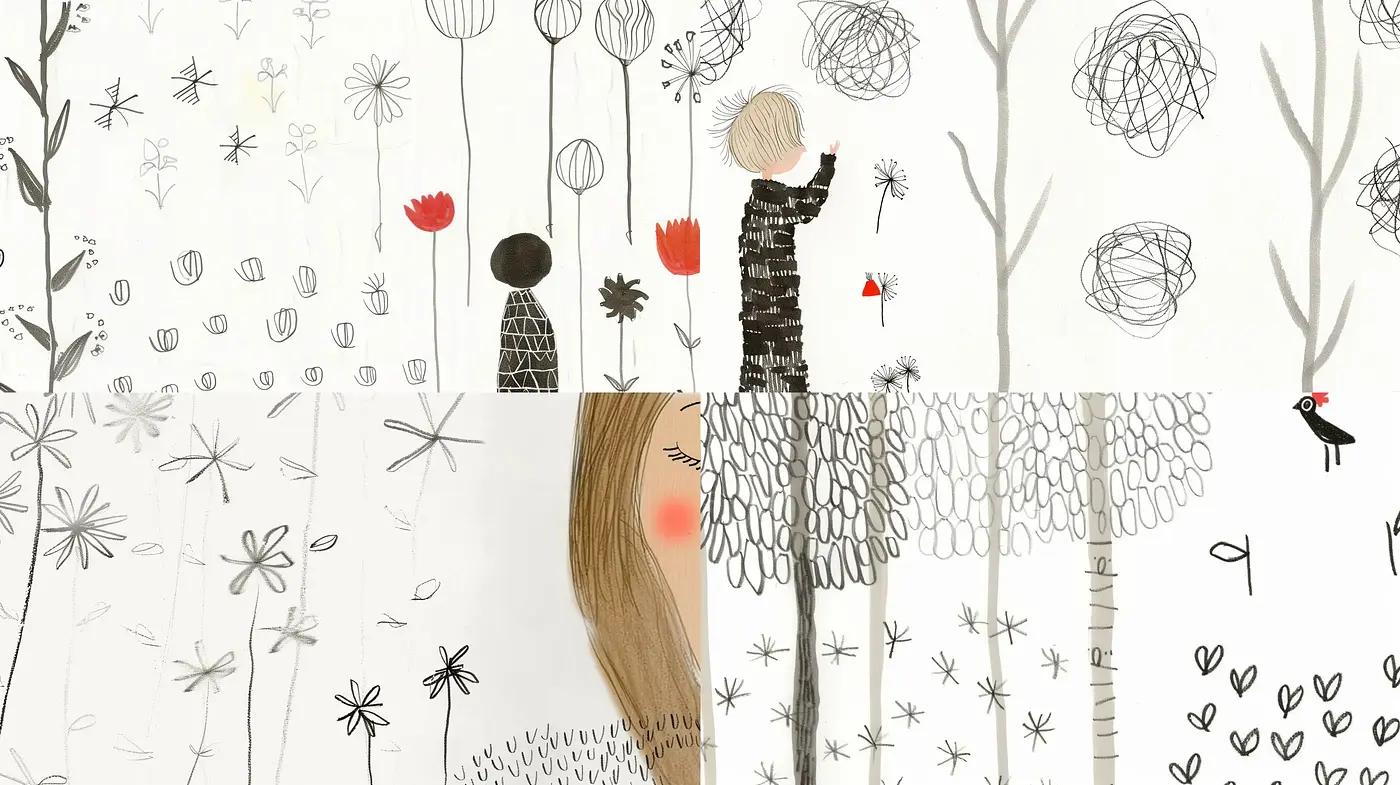 Whimsical Storybook Illustration Style with Pastel Influence - Midjourney sref style