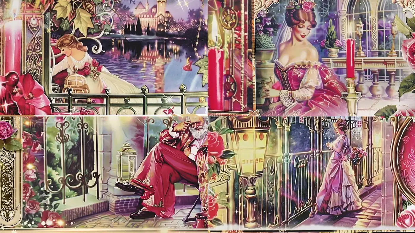Whimsical and opulent illustrations with a romantic and fantastical atmosphere - Midjourney sref style
