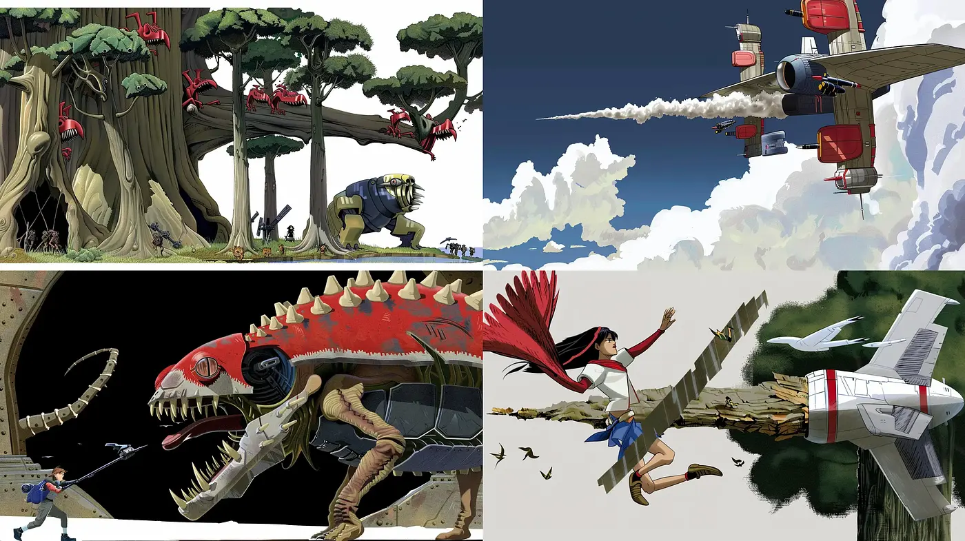 Dynamic Escapism in Stylized Natural Environments - Midjourney sref style