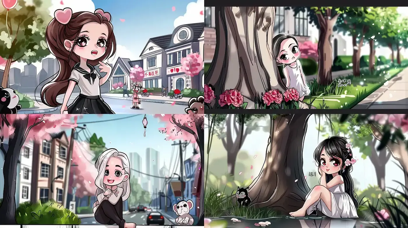 Charming Whimsical Cartoon Aesthetic with Illustrative Detail - Midjourney sref style