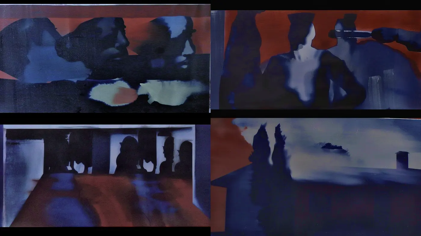 Ethereal Twilight: A Symphony of Indigo Shadows and Rustic Tones - Midjourney sref style