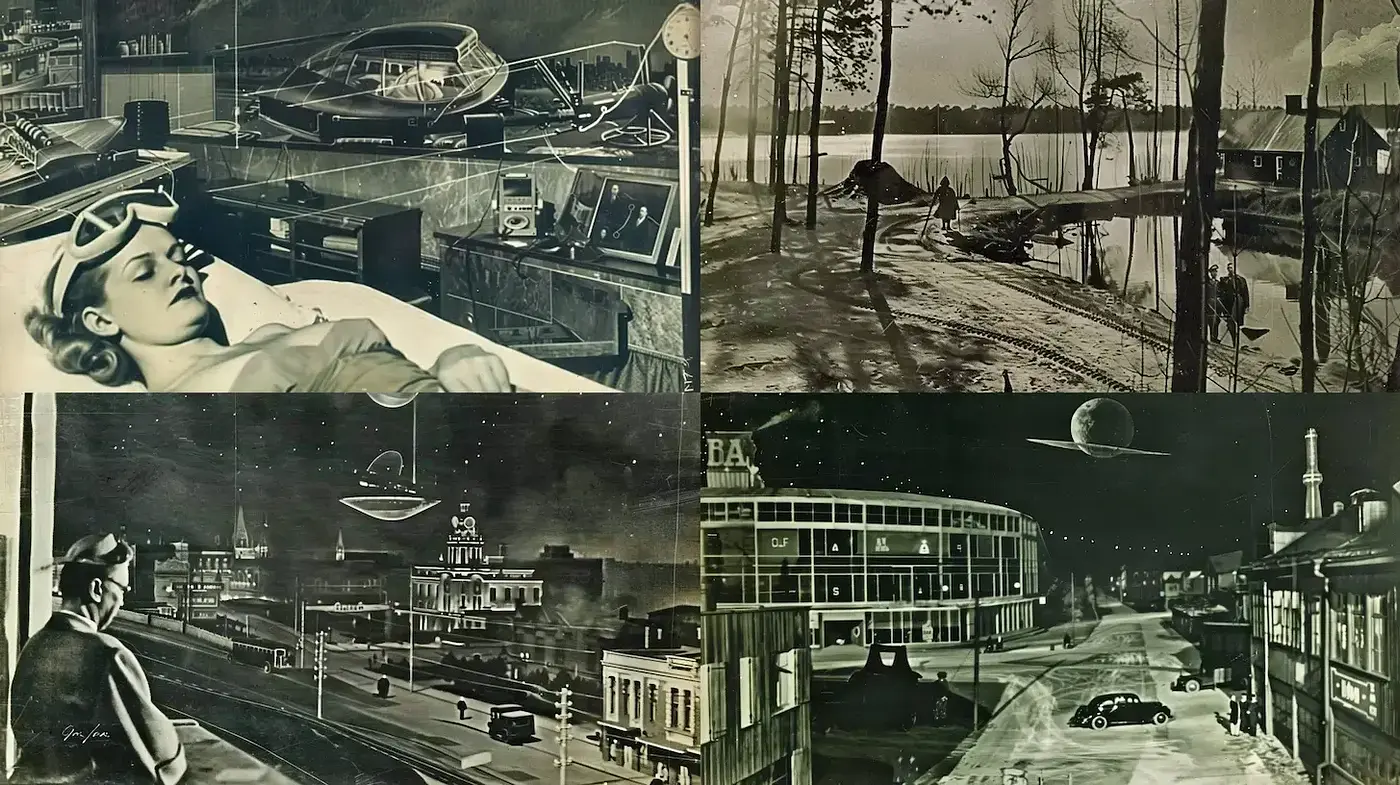 Futuristic Nostalgia with Retro Science Fiction Aesthetics - Midjourney sref style
