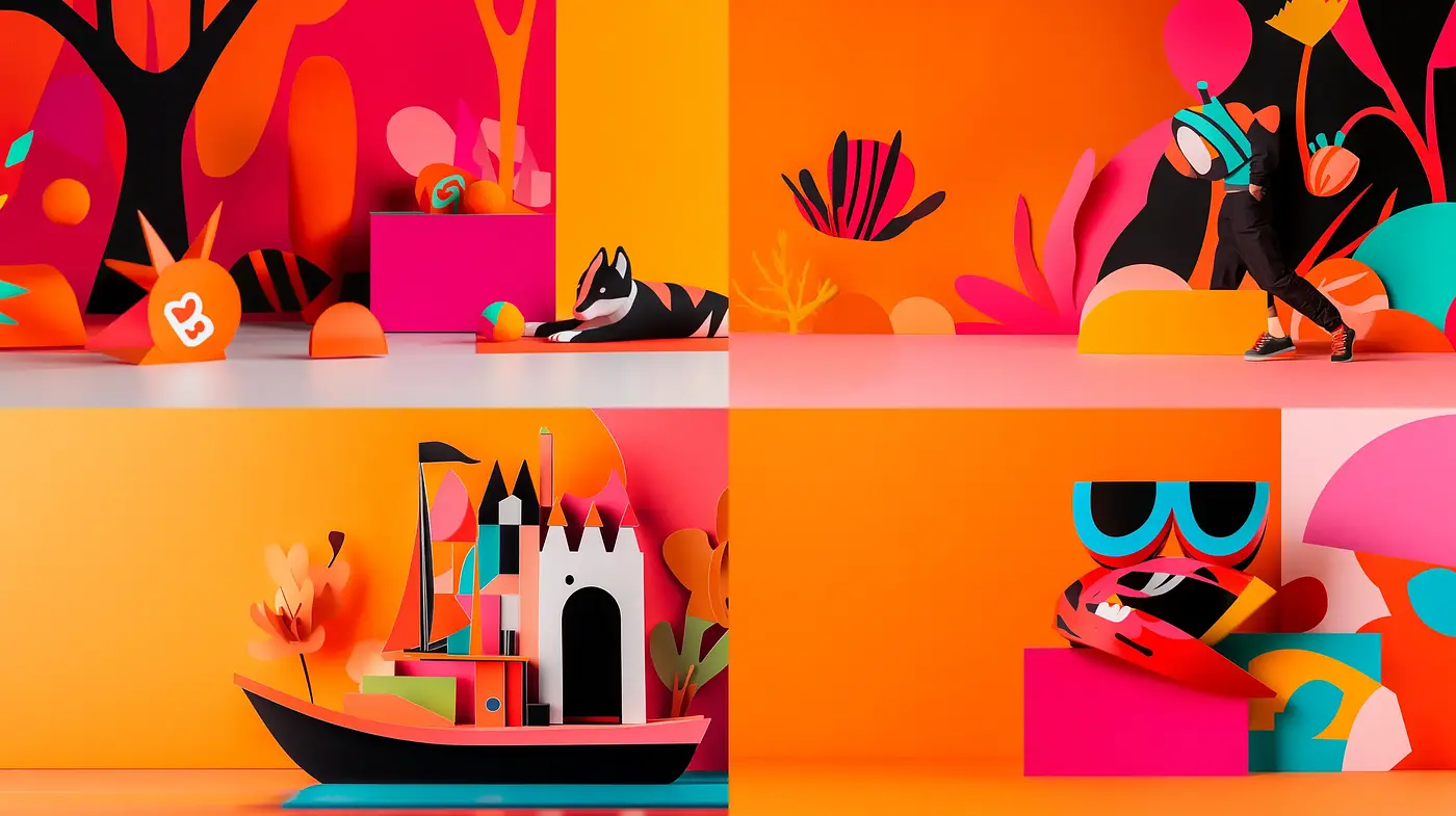 Contemporary Paper Craft Panorama - Midjourney sref style