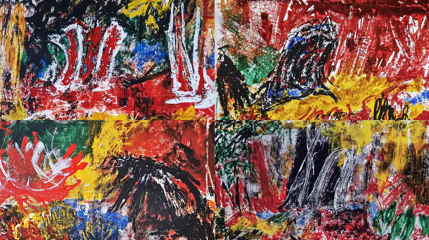 Abstract Expressionist Brushwork Synthesis - Midjourney sref style