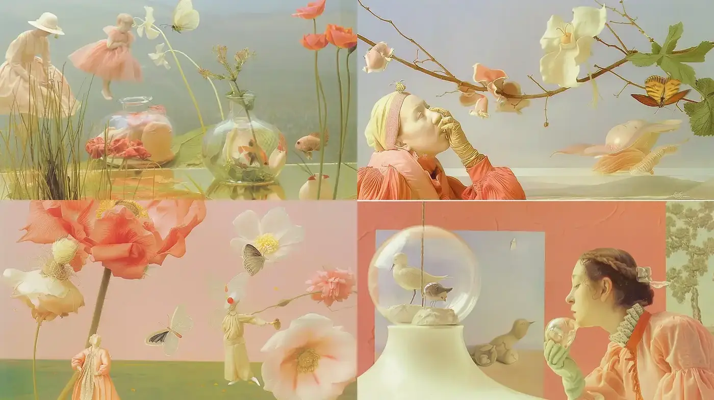 Ethereal Dreamscapes in Pastel Hues - Midjourney sref style