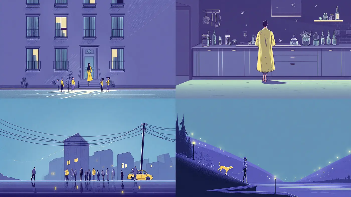 Atmospheric Illustration with a Modern Minimalist Touch - Midjourney sref style