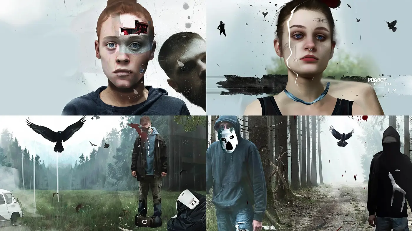 Dystopian Vignettes with a Surreal Touch - Midjourney sref style