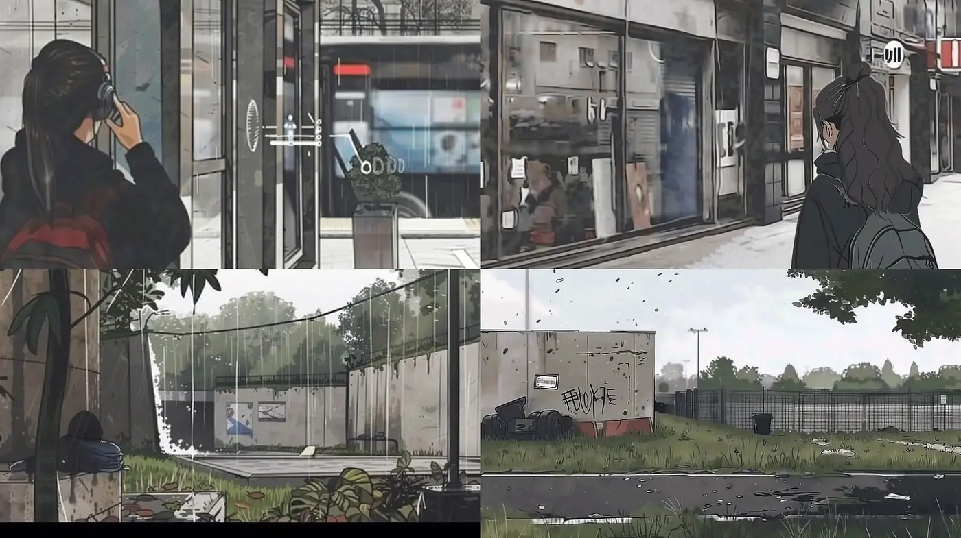 Contemplative Urban Melancholy in Monochrome and Earth Tones - Midjourney sref style