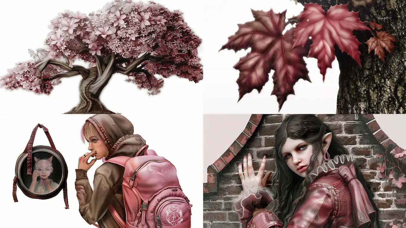 Whimsical Elements of Nature and Fashion in a Dreamlike Aesthetic - Midjourney sref style