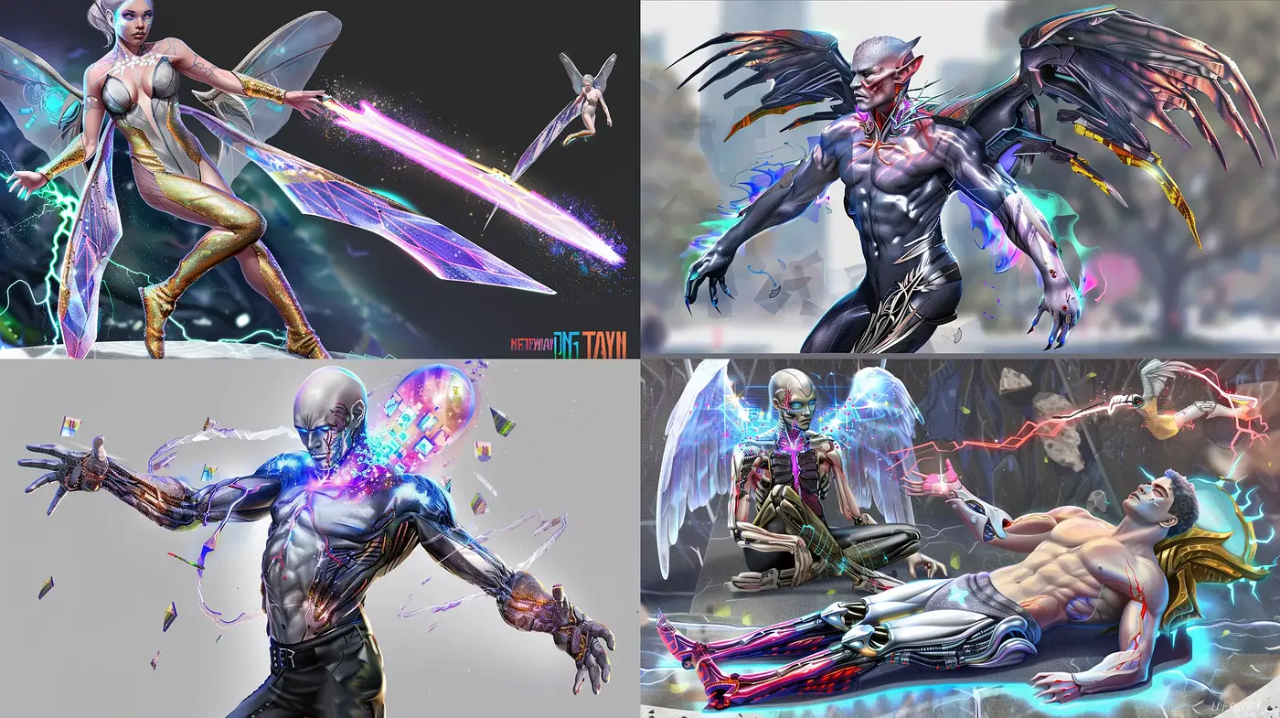 Futuristic Neon-Infused Fantasy Imagery - Midjourney sref style