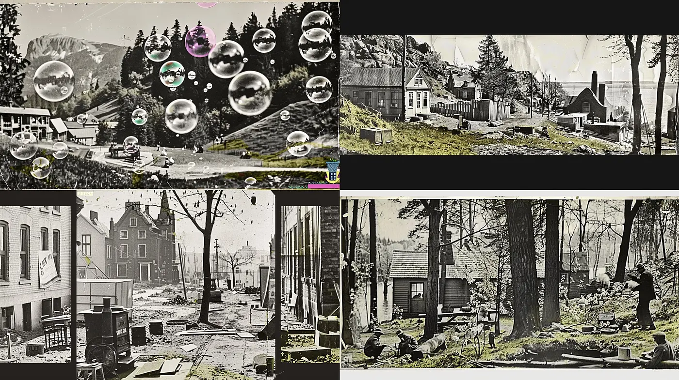 Monochromatic Nostalgia: Sepia Tones Merging Past And Modernity - Midjourney sref style