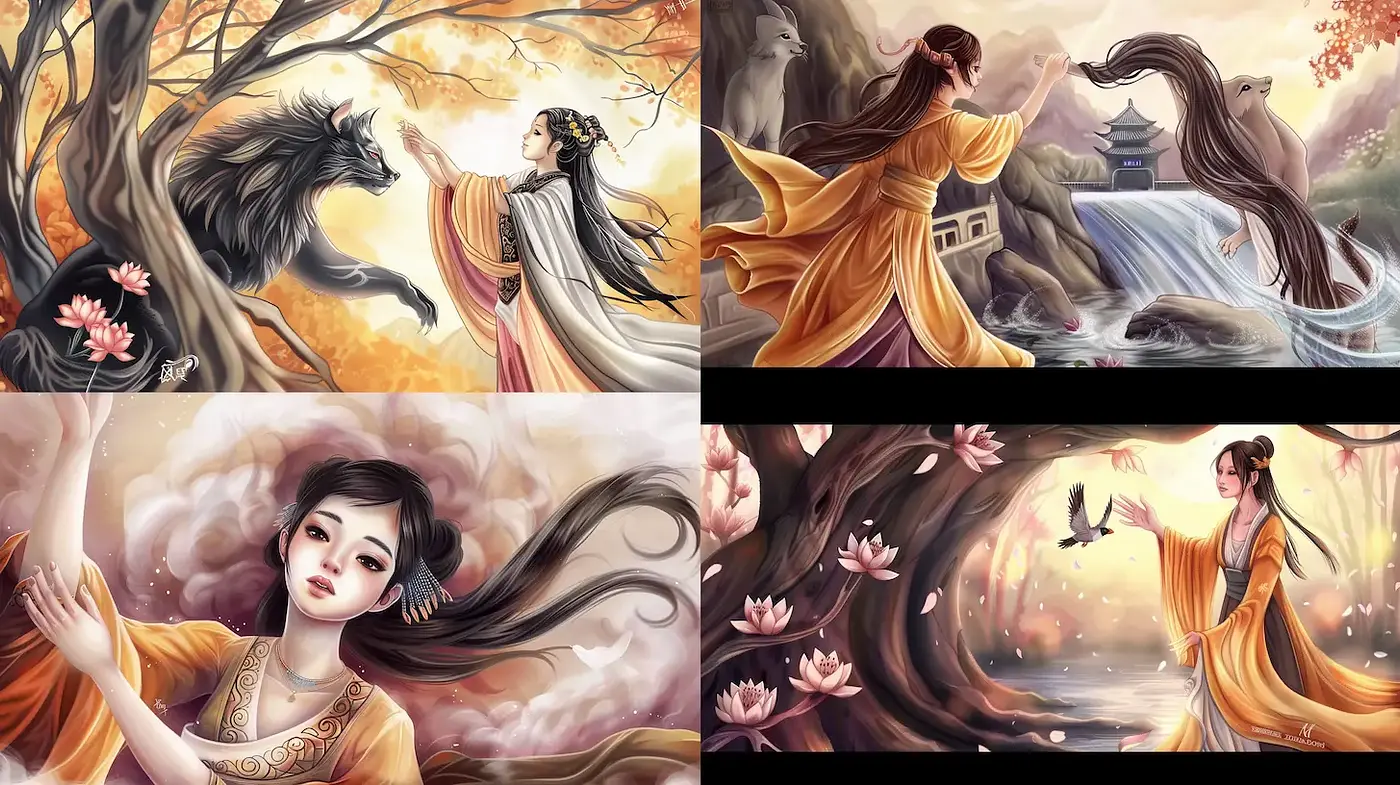 Ethereal and Whimsical Fantasy Art with Rich Cultural Elements - Midjourney sref style