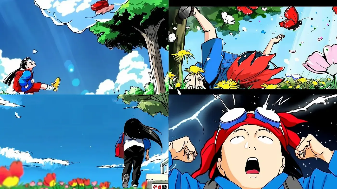 Vibrant and Dynamic Youthful Adventure in Contemporary Anime Style - Midjourney sref style