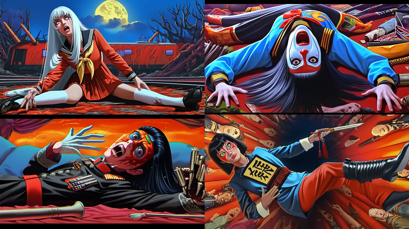 Vibrant Surrealistic Nightmare with a Comic Book Essence - Midjourney sref style